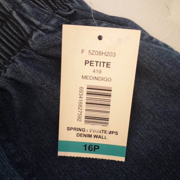 NWT Alia Petite Ladies Size 16P Elastic Waist Jean Shorts - Picture 5 of 9